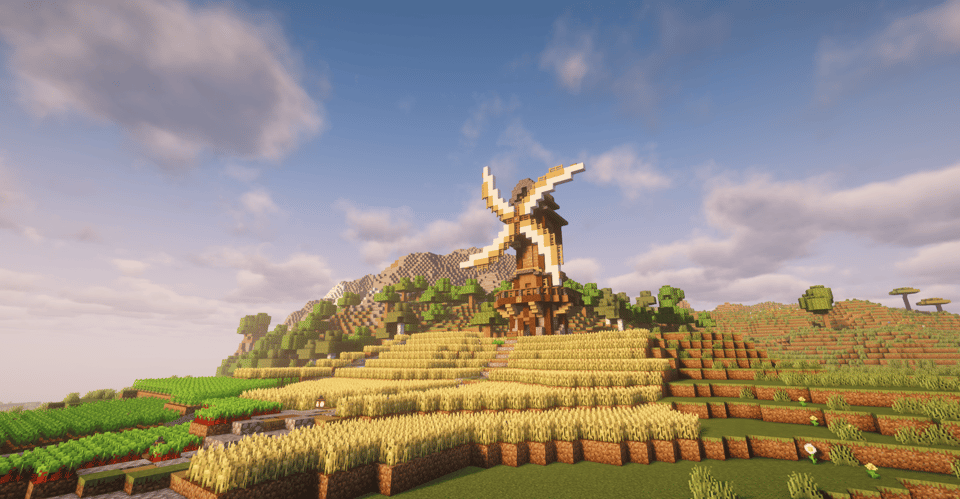 Farmlands w. Windmill — image 1
